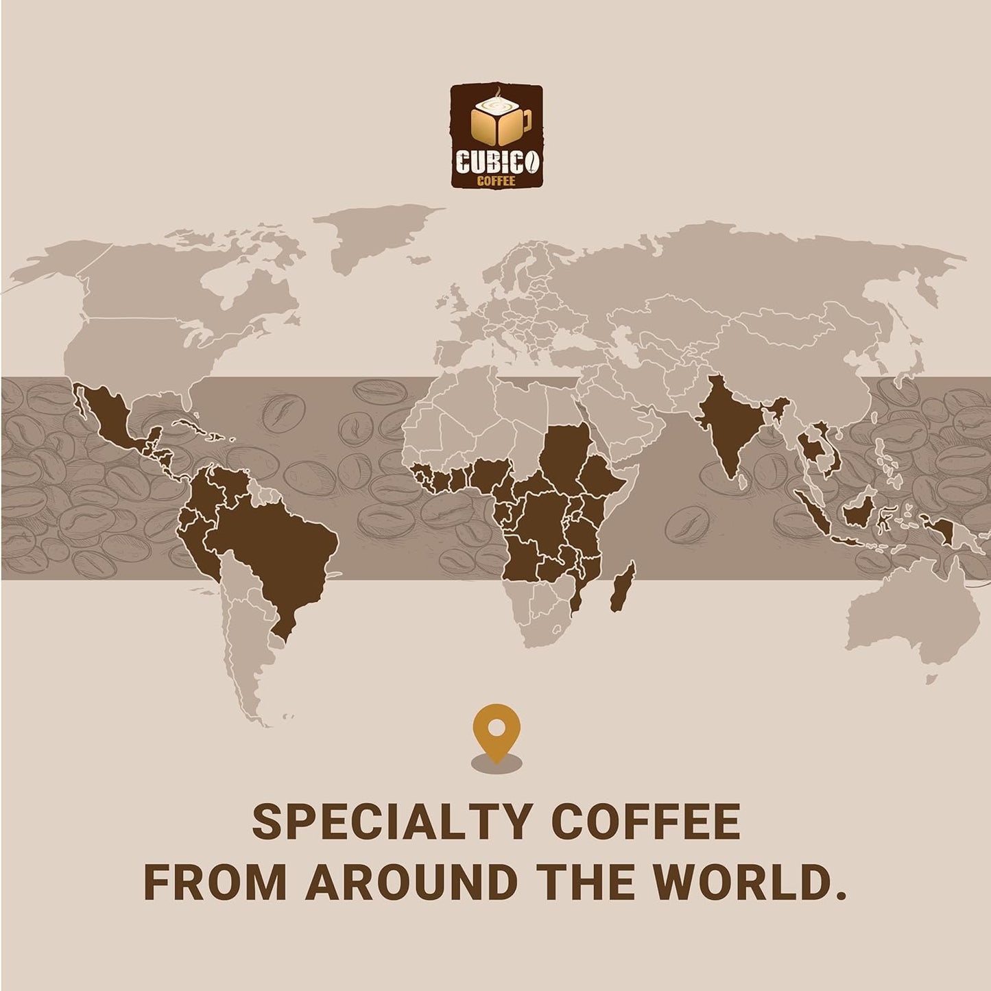 Cubico Coffee Medium Roast Papua New Guinea Kunjin Single Origin Coffee Pods, 10 Count, Compatible with Keurig K Cup Brewers