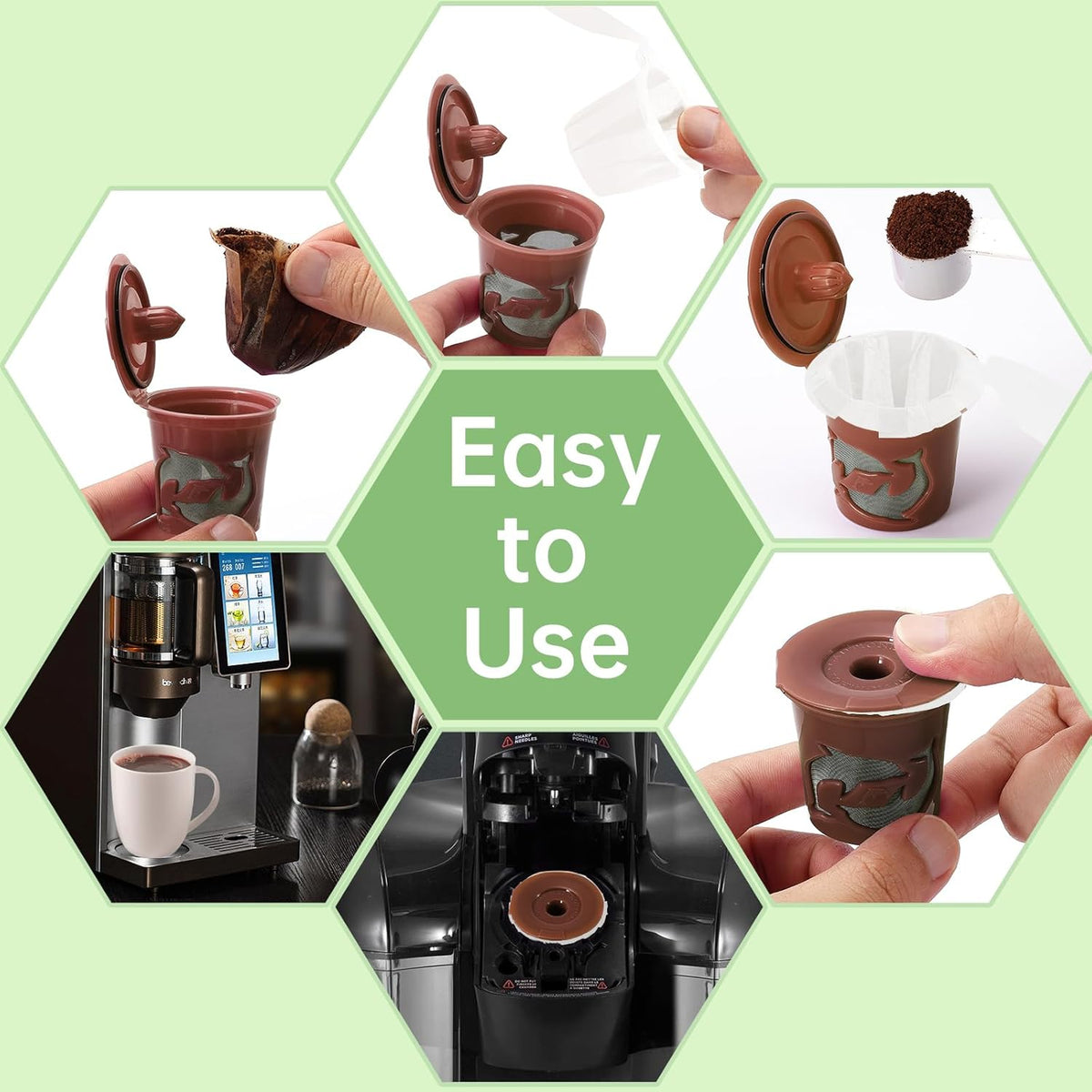 Aussen Disposable Coffee Paper Filters Replacement Kerig Filter Fit All Keurig Single Serve Filter Brands Compatible with Reusable Single Serve Pods Keurig Coffee Maker (White with Lid, 200pcs)