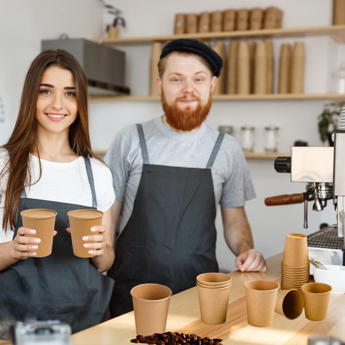 Lamosi 300 Pack 3 OZ Kraft Paper Cups, Disposable Bathroom Cups, Small Mouthwash Cups, Hot/Cold Beverage Cup for Home, Kitchen, Stores