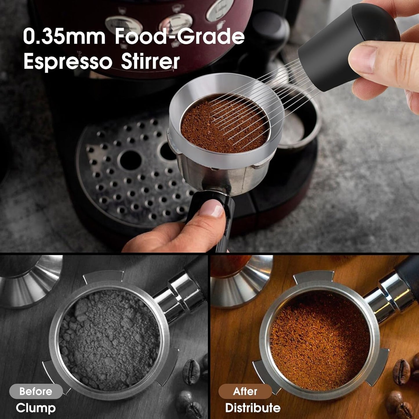 58mm Espresso Accessories Kit, Spring Loaded Calibrated Tamper, WDT Tool and Dosing Funnel Set Fits Breville 58 mm Espresso Coffee Machines and Portafilter