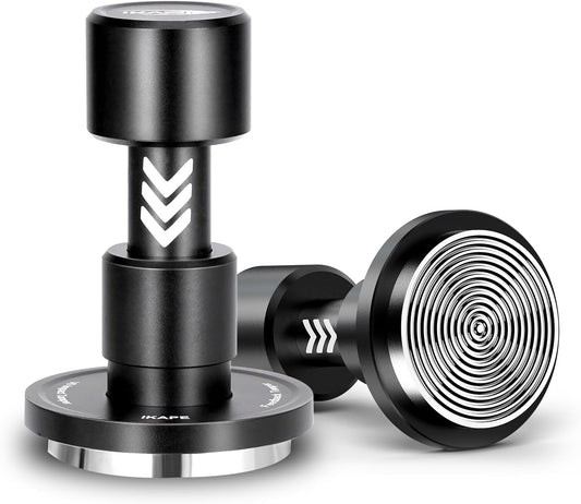 IKAPE 51MM V6 Impact Espresso Tamper with Sound Feedback, 15lb/30lb Interchangeable Springs, Espresso High Tamper with Triple-spring System, Fits 51mm portafilters