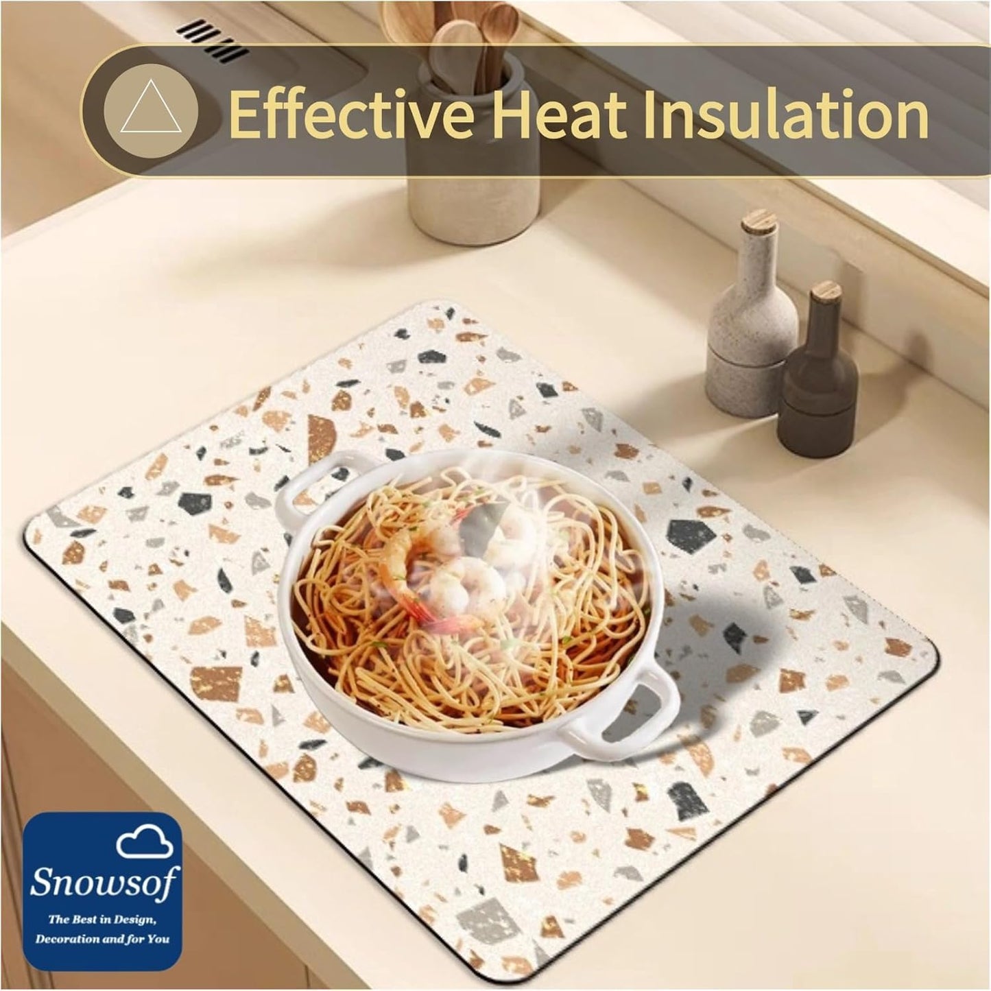 Dish Drying Mat - Absorbent Countertop Mat for Coffee Maker, Expresso Machine, Kitchen Use (01,20''×32'')