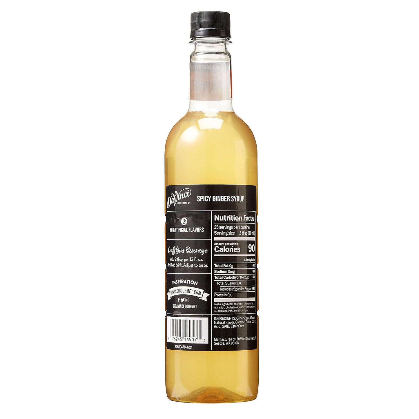 DaVinci Gourmet Spicy Ginger Syrup, 25.4 Fluid Ounces (Pack of 1)