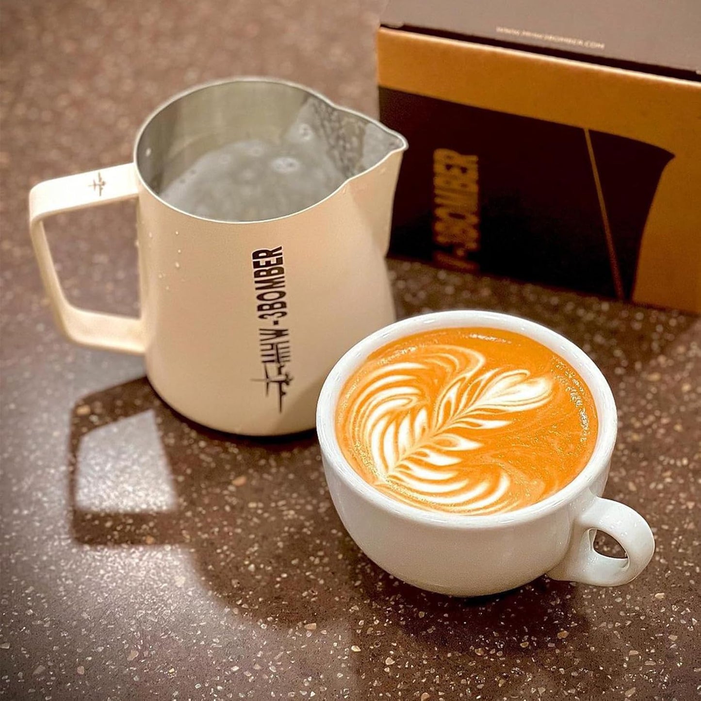 MHW-3BOMBER Milk Frothing Pitcher 16.9oz/500ml Espresso Steaming Pitcher Stainless Steel Frothing Cup Capuccino Latte Art Pitcher, Green P5029-OS