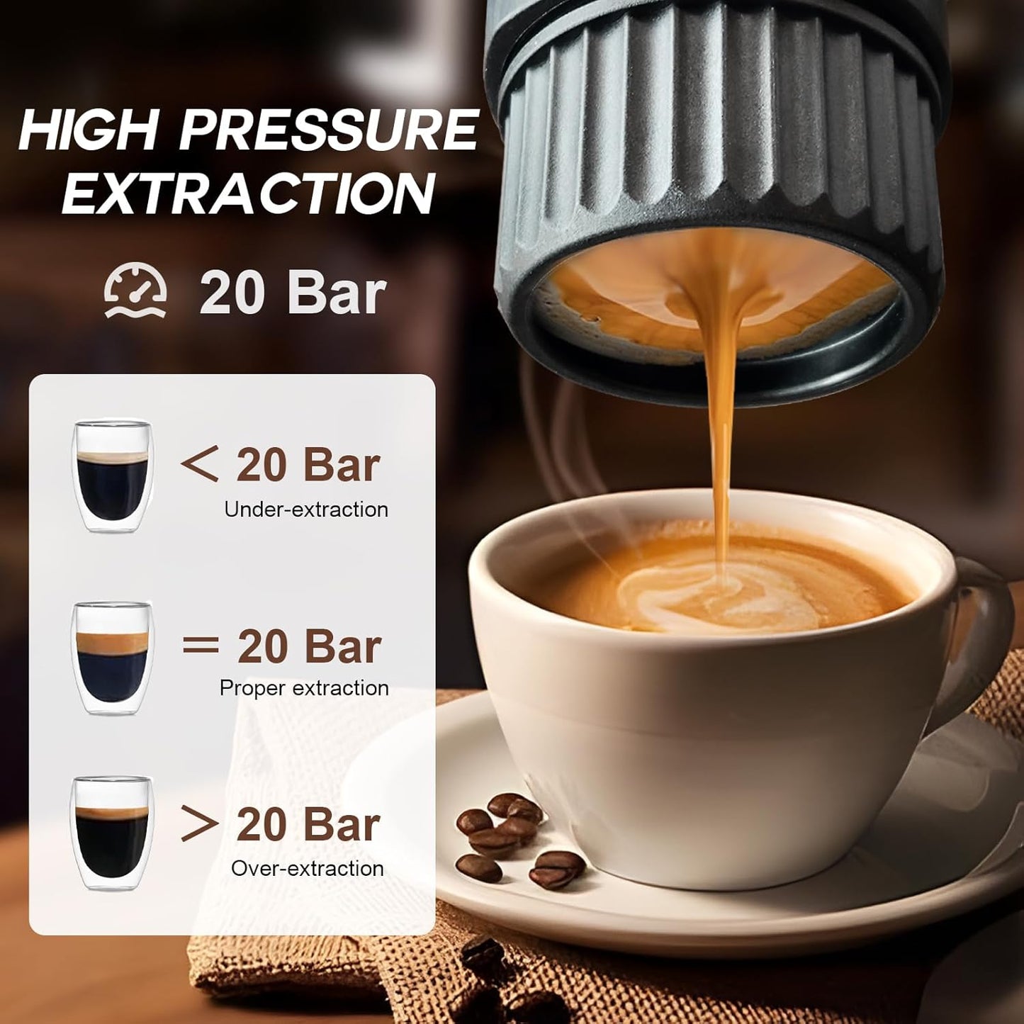 Portable Espresso Maker with Self-Heating, 2-in-1 Coffee Machine with Ground Coffee & NS Capsule, 7800mAh Espresso Machine for Travel, Outdoorlife, OfficeLife, BusinessTrip, Green