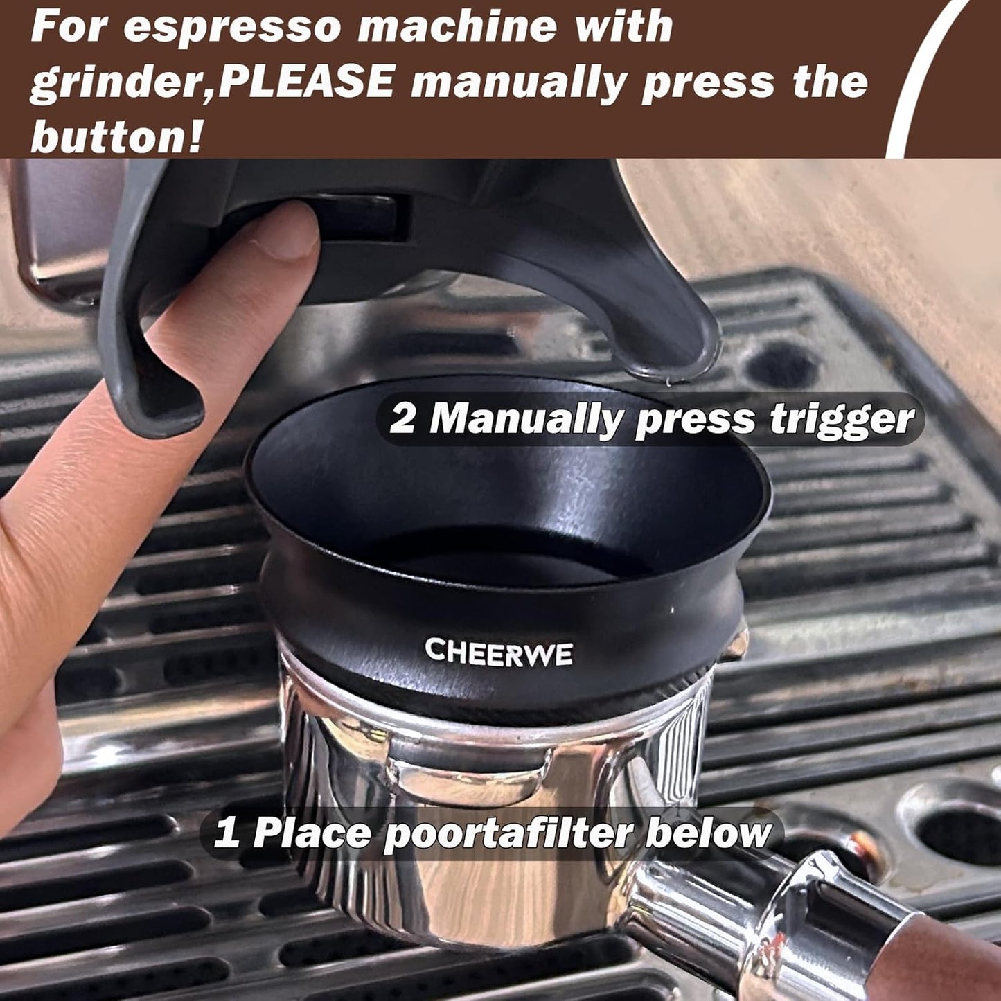 51mm Magnetic Espresso Dosing Funnel, Espresso Coffee Dosing Ring, 25mm Anodized Aluminum Dosing Funnel with 8 Magnets Compatible with 51mm Portafilter