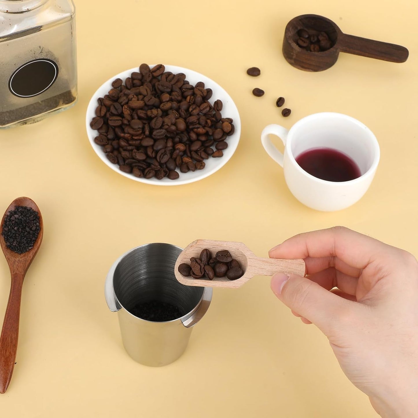 Coffee Dosing Cup 58mm, Stainless Steel Dosing Cup Compatible with All 58mm Portafilter, Coffee Powder Cup, Coffee Powder Feeder, Coffee Machine Accessories