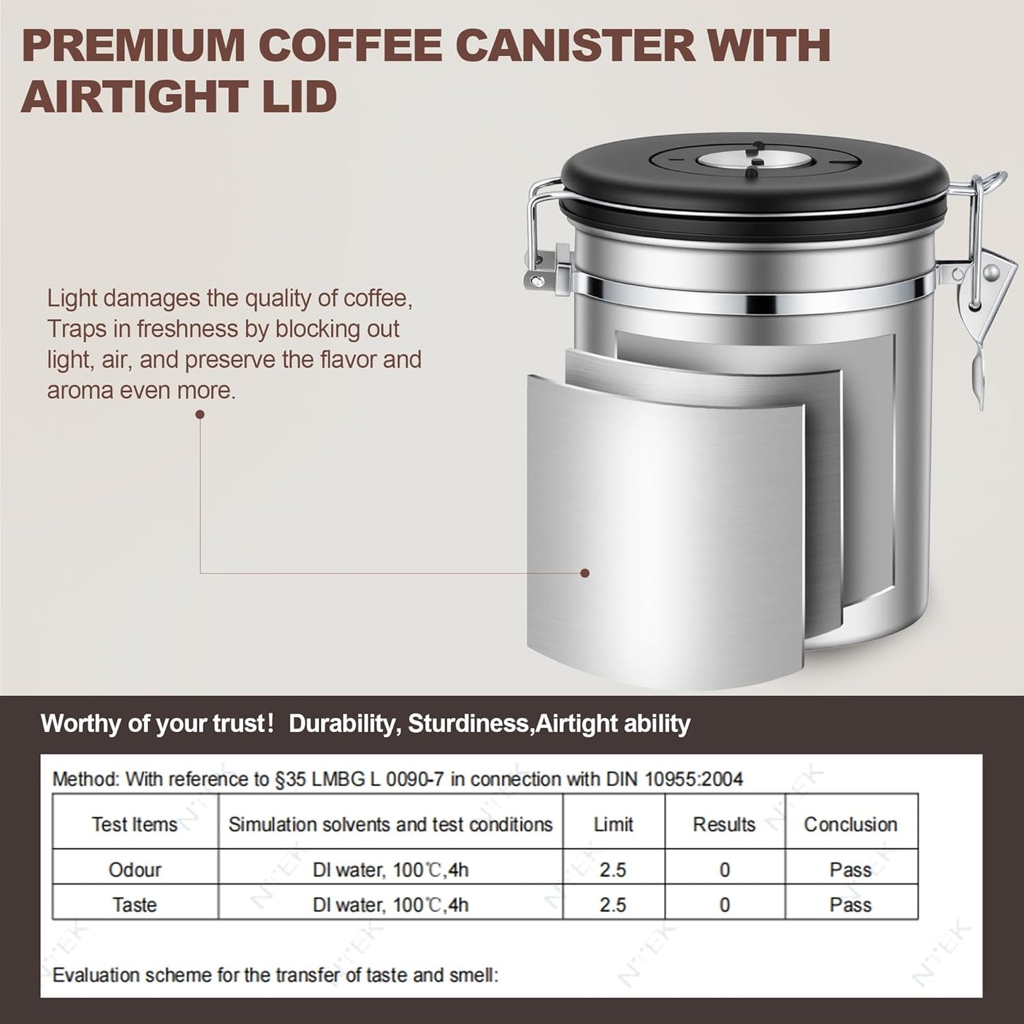 ShanSon Coffee Canister Airtight Coffee Container Stainless Steel Coffee Bean Storage Container with Scoop Coffee Canister for Beans Grounds Sugar Flour Tea Cereal,16OZ,Silver