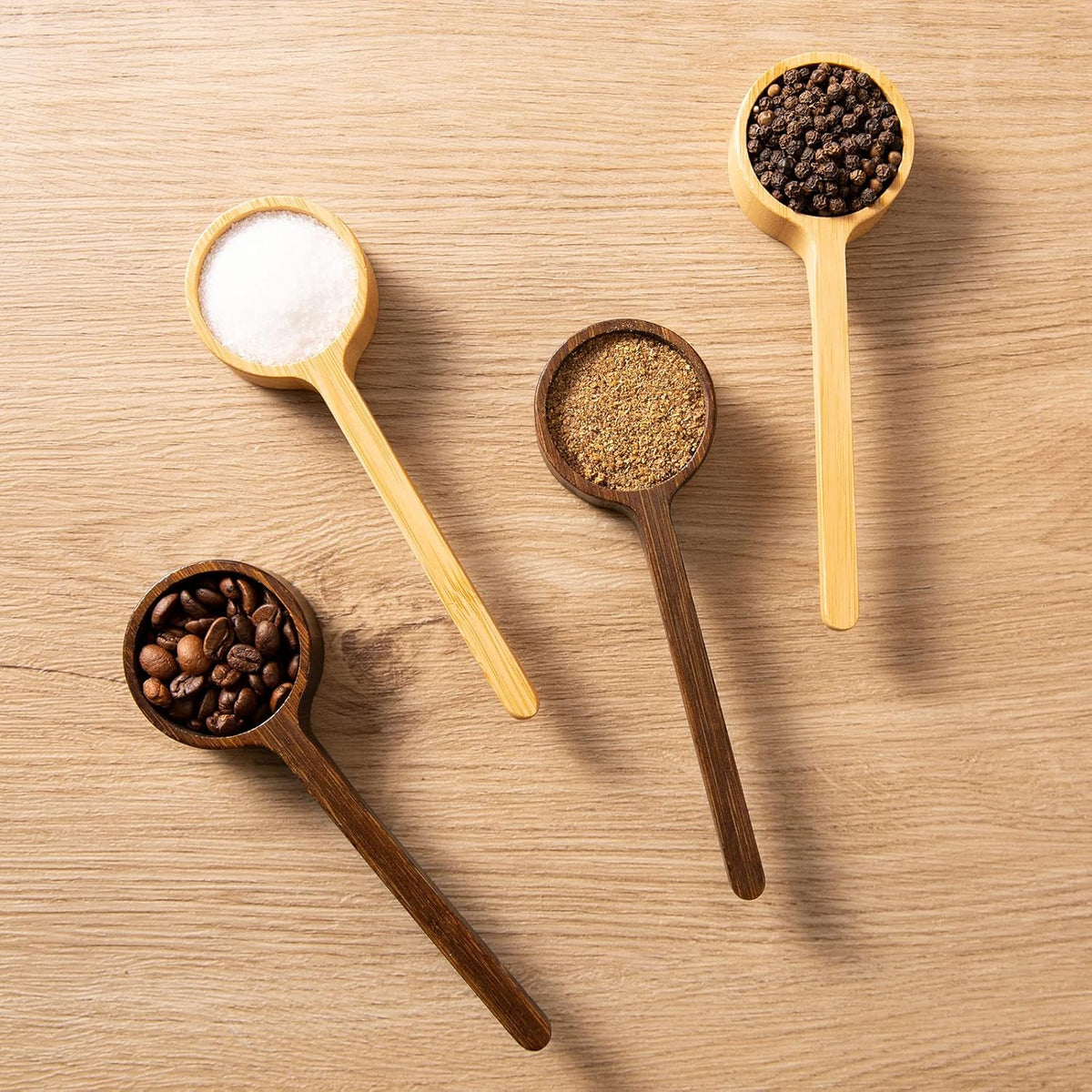 Bamboo Coffee Scoop Long Handle Measuring Scoop for Glass Food Jars