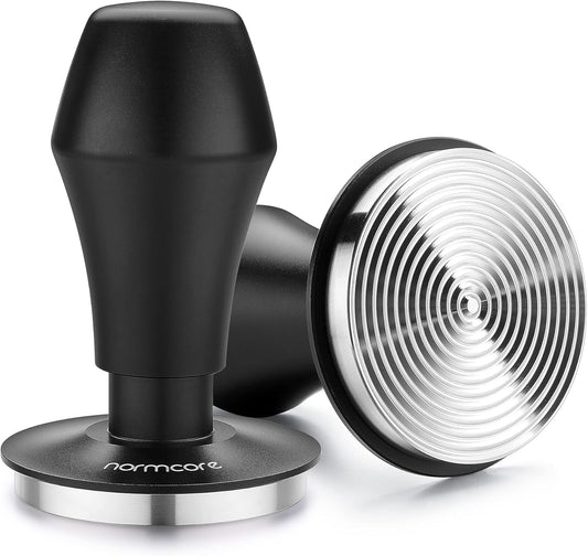 Normcore 58mm Espresso Coffee Tamper V4, Spring Loaded Tamper With Stainless Steel Ripple Base with 15lb 25lb 30lbs Replacement Springs, Anodized Aluminum Handle and Stand