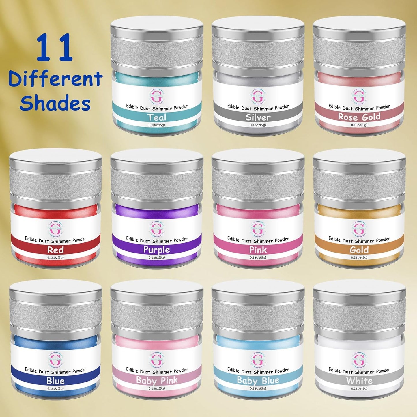 Glitter & Glitz Edible Glitter for Drinks - Premium Drink Glitter Edible Dust for Cocktails, Baking, Brew, Champagne - Luster Dust and Cocktail Glitter - Edible Glitter for Drinks Decoration (Rose Gold, 5Grams)