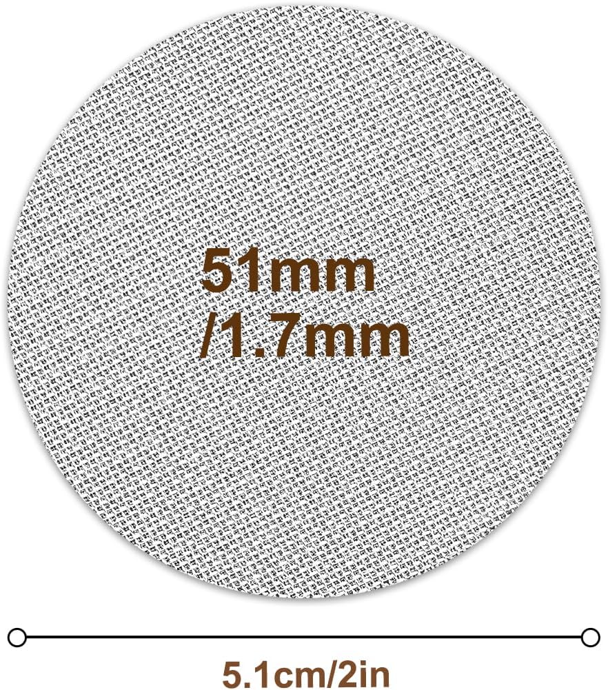 Puck Screen 51mm, Premium 316 Stainless Steel Reusable Espresso Puck Screen Filter - 1.7mm Thickness 150μm for Espresso Portafilter Filter Basket, 2 Pack