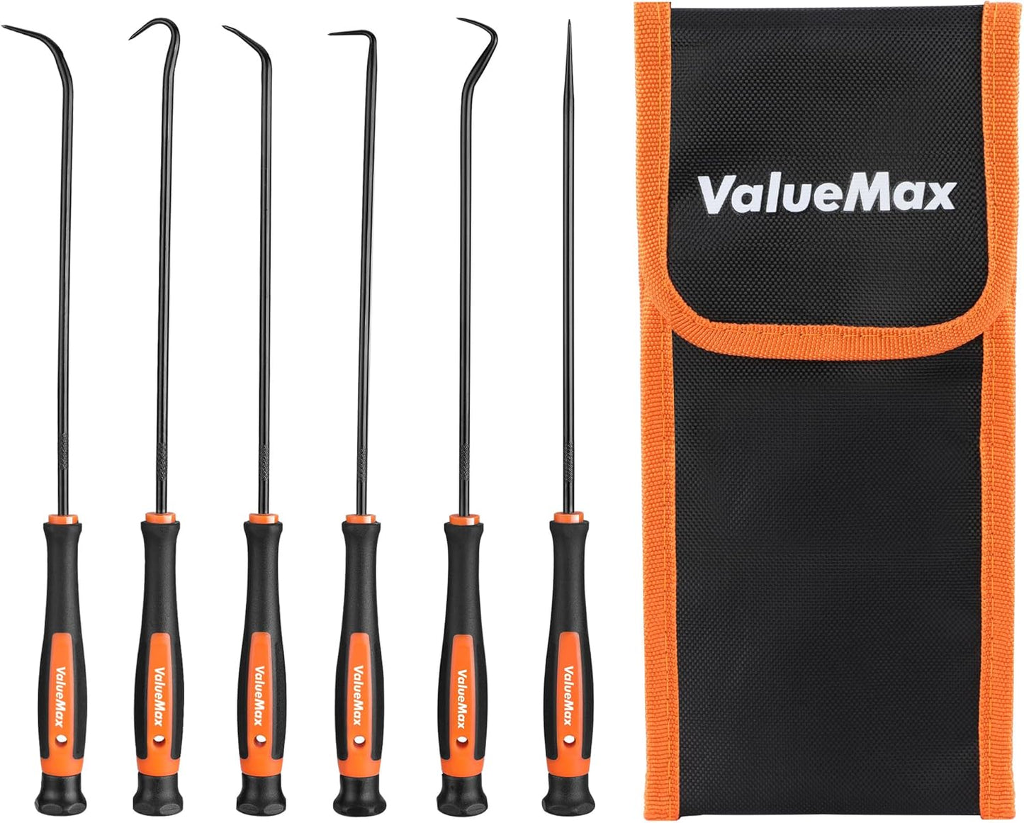 ValueMax Pick and Hook Set, Precision Pick Set with Tool Bag, Perfect for Automotive/Electronic Repair, O-Ring/Oil Seal Gasket Puller and Remover(6PCS)
