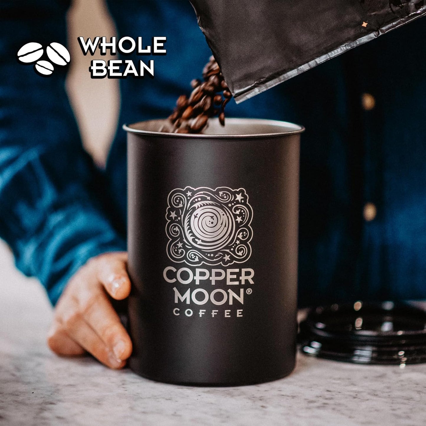 Copper Moon Medium Roast Whole Bean Coffee, French Vanilla, 5 Lb