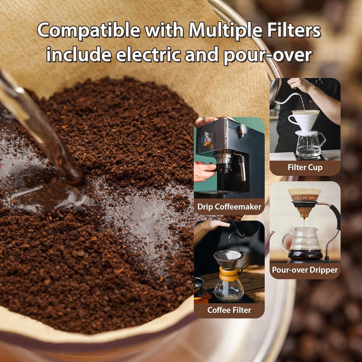 Coffee Filters V60 Coffee Filter Size 02 Cone Coffee Filters 2-4 Cups for Pour Over and Drip Coffee Maker(Natural Brown, 200 Count)