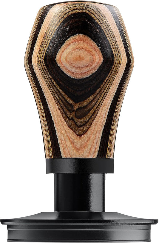 Normcore 51mm Spring Loaded Espresso Tamper V4.1 - Click Sound Feedback, Titanium PVD Flat Base, Fits Delonghi 51mm Portafilters, Colorful Wooden Handle, Precision Coffee Tamper for Consistent Tamping