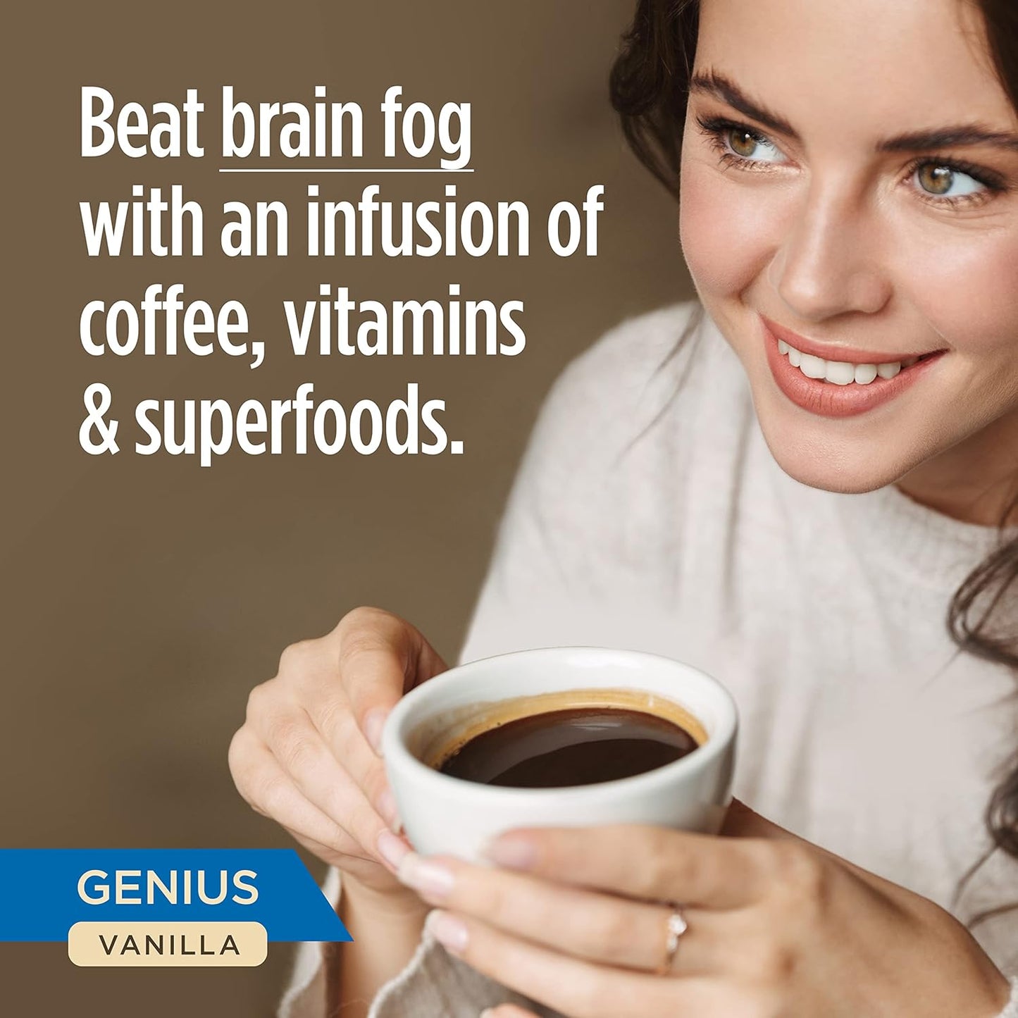 VitaCup Genius Vanilla Keto Coffee Pods w/MCT Oil, Turmeric, B Vitamins, & D3 for Energy & Focus in Recyclable Single Serve Pod Compatible with K-Cup Brewers Including Keurig 2.0, 64 CT