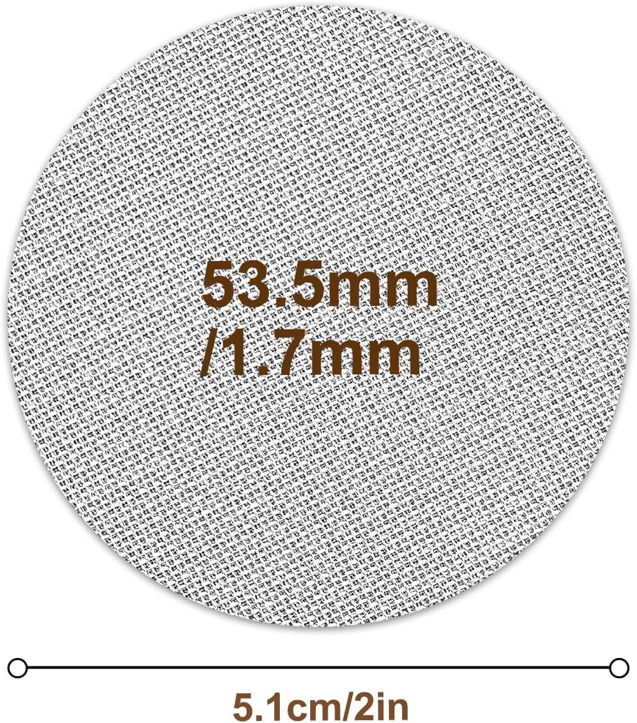2 Pack 53.5mm Puck Screen & Food-Grade Silicone Puck Screen Holder - 1.7mm Thickness 150μm Mesh - Compatible with Espresso Machine 53.5mm Portafilter Basket
