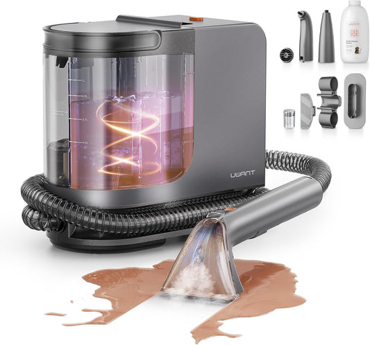 uwant Carpet Cleaner Machine with Steam& Hot Water System, 18Kpa Powerful Suction Portable Carpet Cleaner with Exclusive Tools 2in1 Upholstery Cleaner Steam Machine