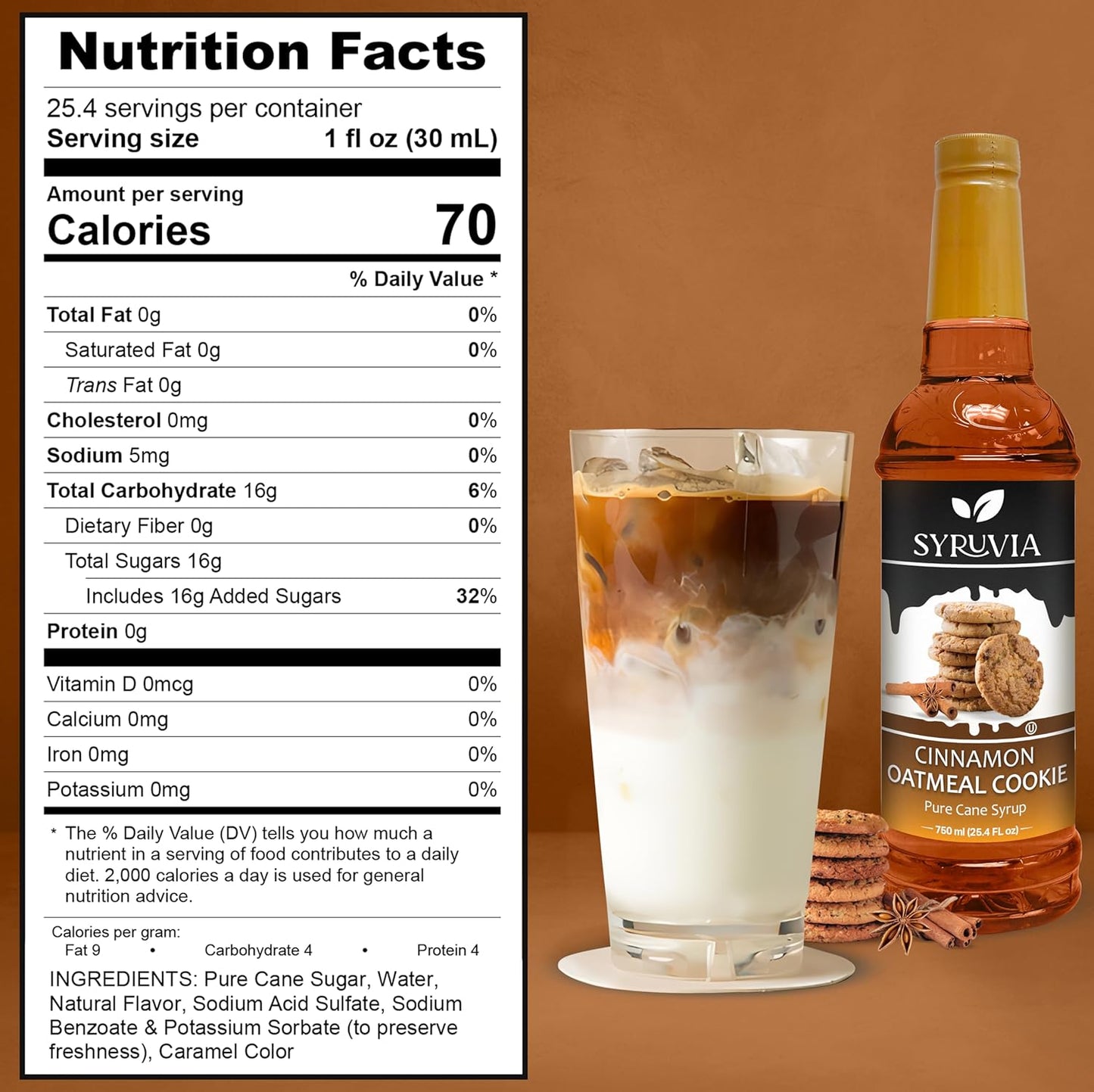 Syruvia Pistachio Latte Syrup & Cinnamon Oatmeal Cookie Syrup - 25.4 fl oz. Premium Coffee Flavoring Syrup. Kosher, & Gluten-Free. Perfect for Enhancing Drinks, Smoothies, Shakes, Desserts, & More.