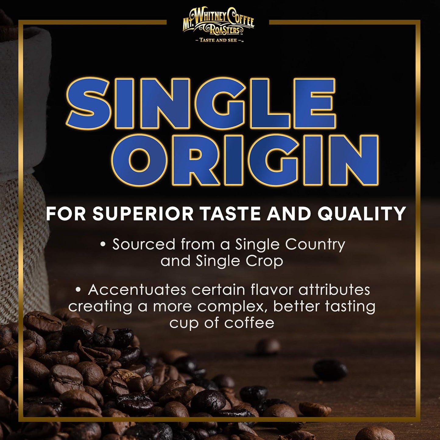 Mt. Whitney Organic Gayo Mountain Sumatra, Medium Dark Roast, Low Acid Coffee (Ground, 12 Oz)