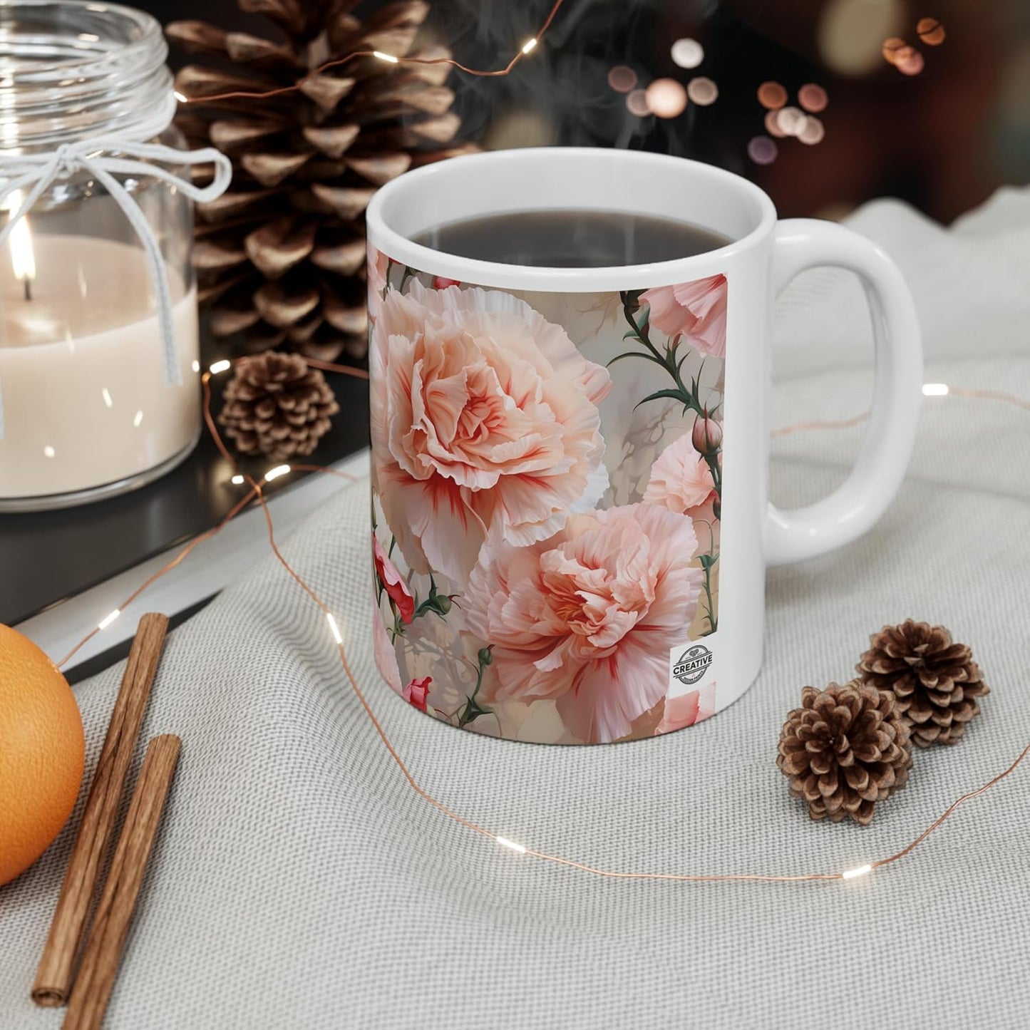 11 OZ Novelty Coffee Mugs - Christmas Gift (Carnation Mug)