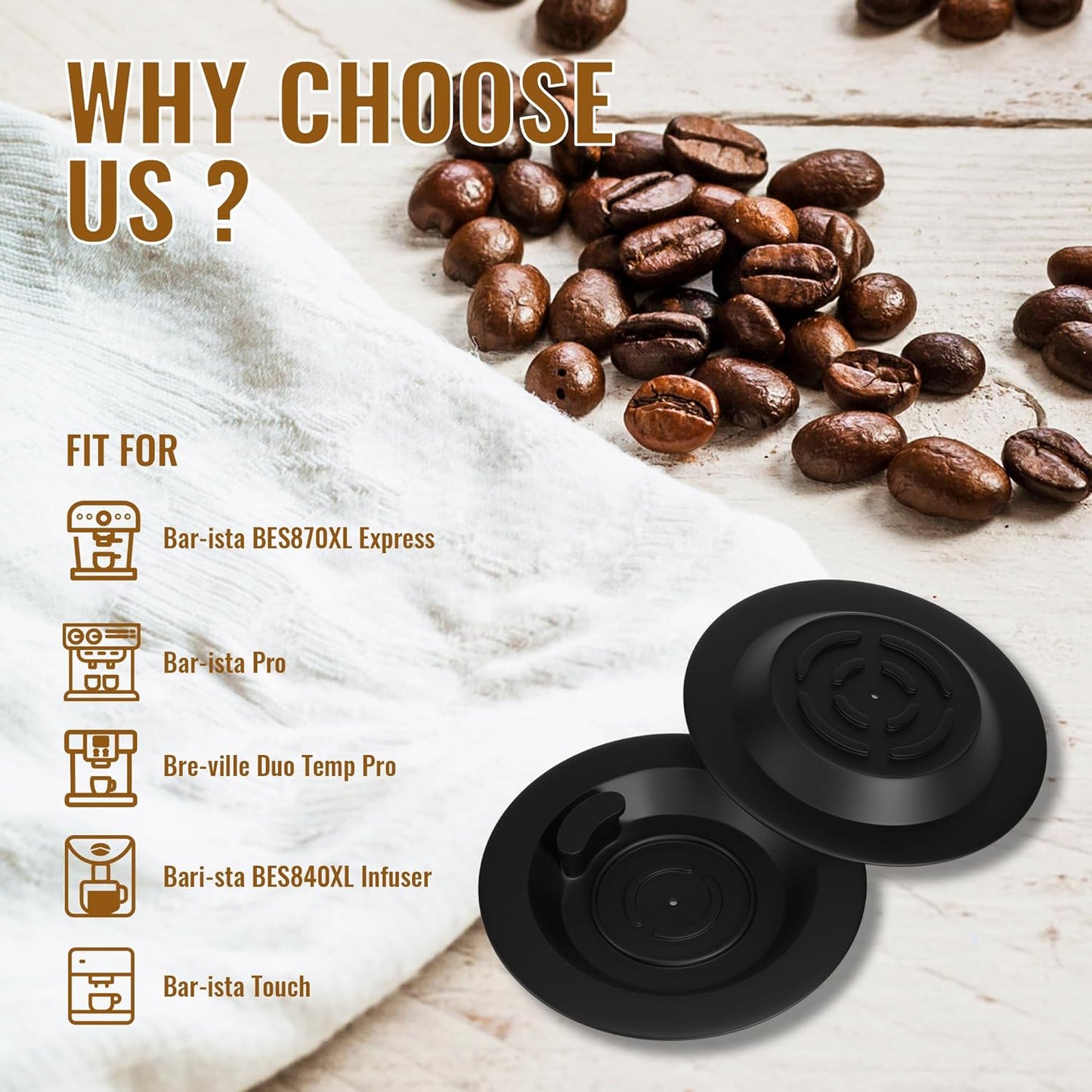 BOGDA Espresso Backflush Cleaning Disc 54mm, 1 Pack Fit For Bre-Ville Cleaning Disc And Bre-Ville Part BES870XL/11.2 Rubber Disks, BES870XL/ BES878BSS/ BES880 etc