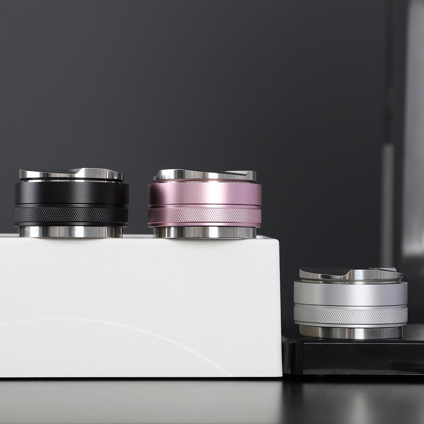 58mm Coffee Distributor and Tamper,Dual Head Coffee Leveler Fits for Gaggia E61 58mm Portafilter,Professional Espresso Hand Tamper.(Light pink)