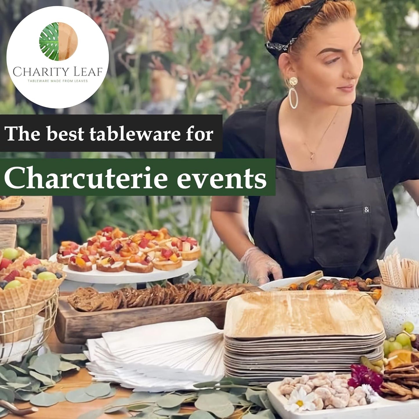 Charity Leaf Disposable Palm Leaf 22"x12" Coffin Trays (5 Pieces) Bamboo Like Serving Platters, Disposable Boards, Eco-Friendly Dinnerware for Halloween, Weddings, Catering, Events