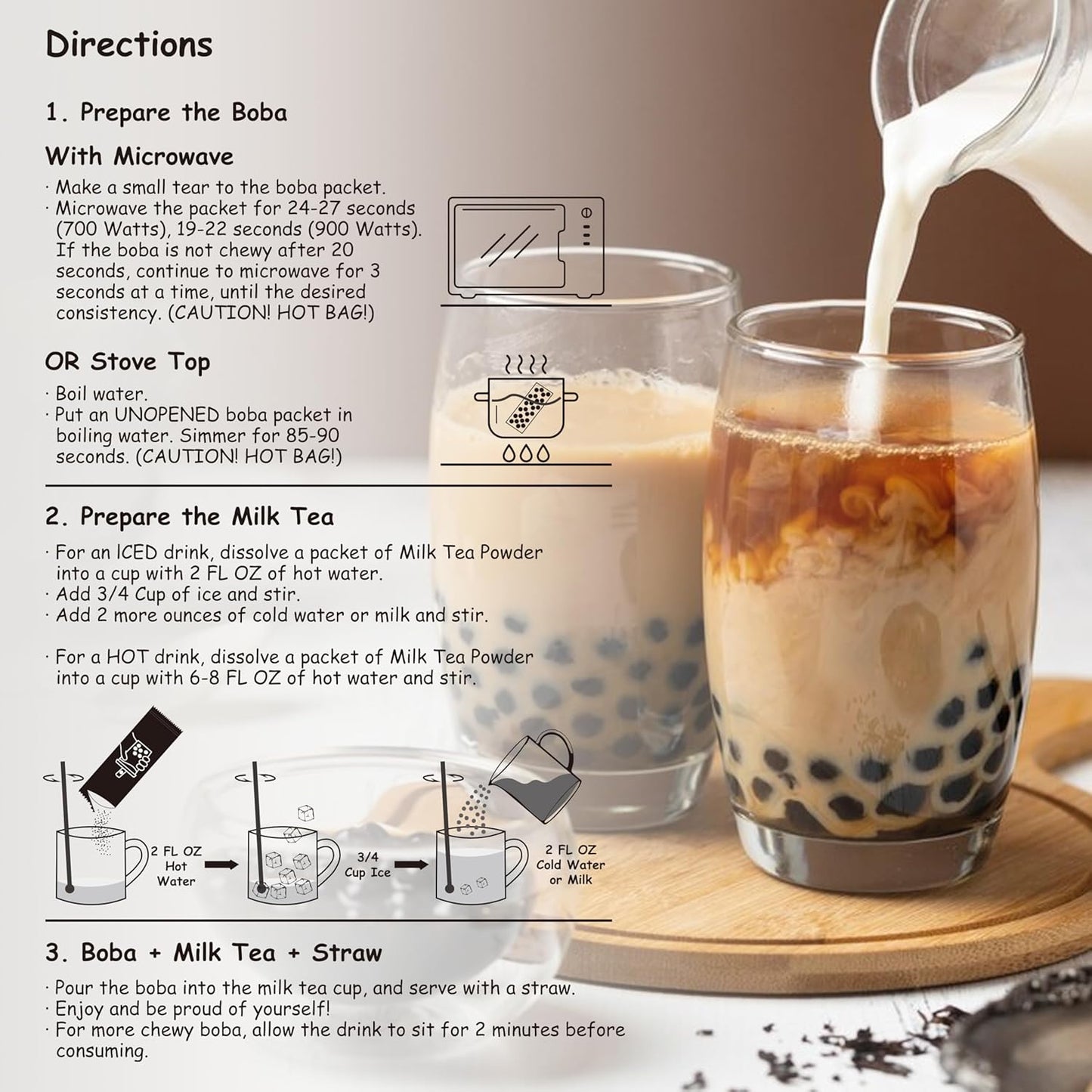 Boba Moo Premium Boba Tea Kit With Classic Milk Tea Flavor - Only 10,000 Kits Yearly, Small Batch Bubble Tea Kit With Exceptional Taste & Chewiness, Vegan, Lactose-Free, 6 Servings