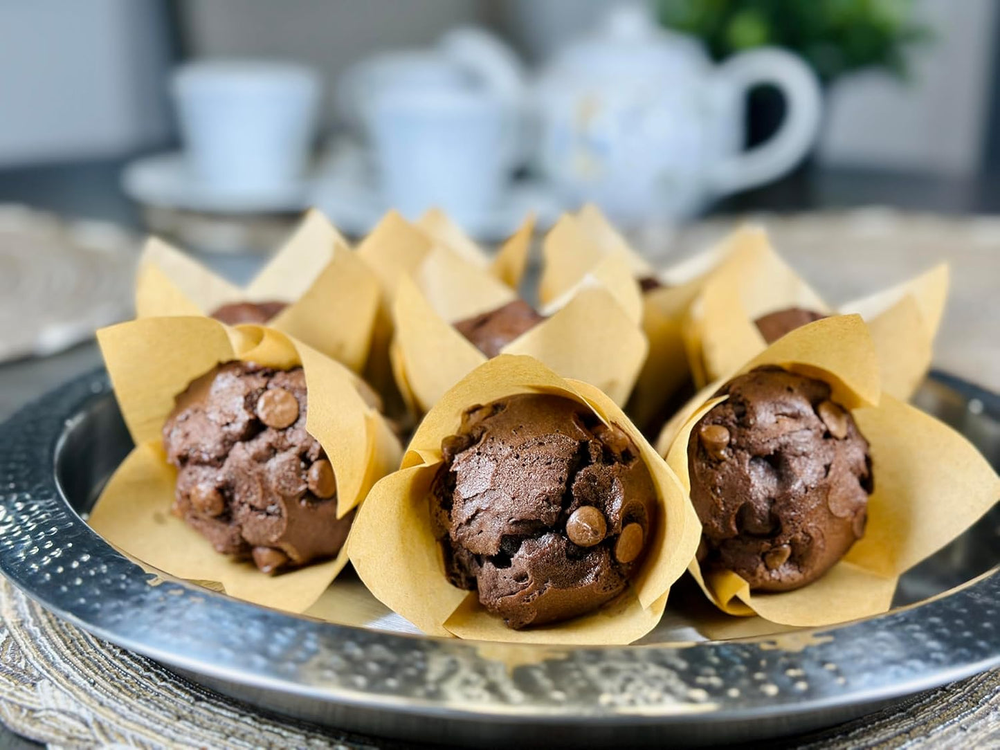 Molibake Chocolate Muffin Mix - Pack of 1 – Premium Chocolate Muffins Baking Mix with Cocoa Powder and Real Chips for Home Oven and Maker – 14 oz – Easy-to-Use Mix for Fluffy, Bakery-Style Homemade