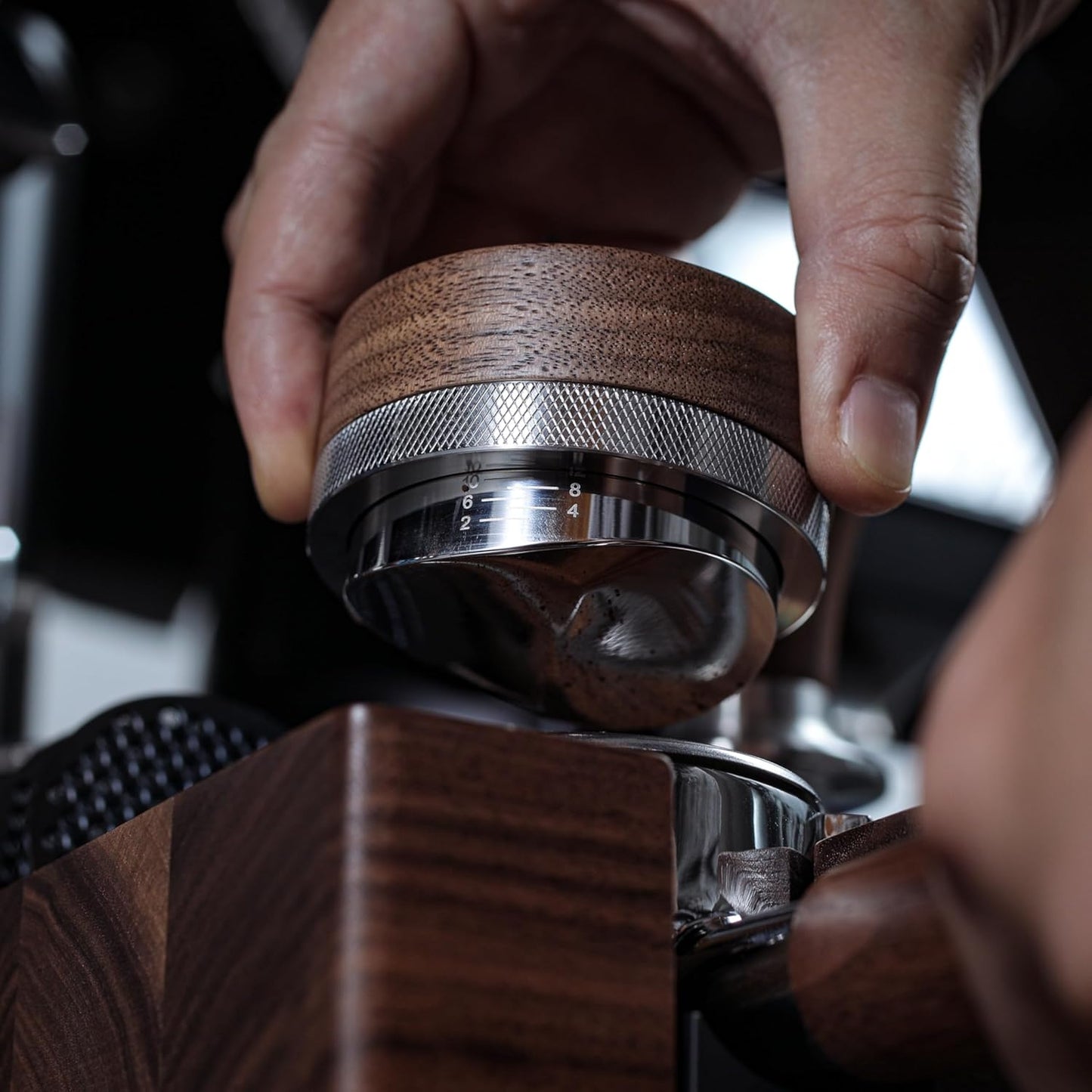 58mm Espresso Puck Prep Kit – Spring Loaded Tamper, Leather Espresso Organizer Mat, Adjustable Distribution Tool, Smart Digital Scale & WDT Prep Device Compatible with Rancilio, Lelit, ECM
