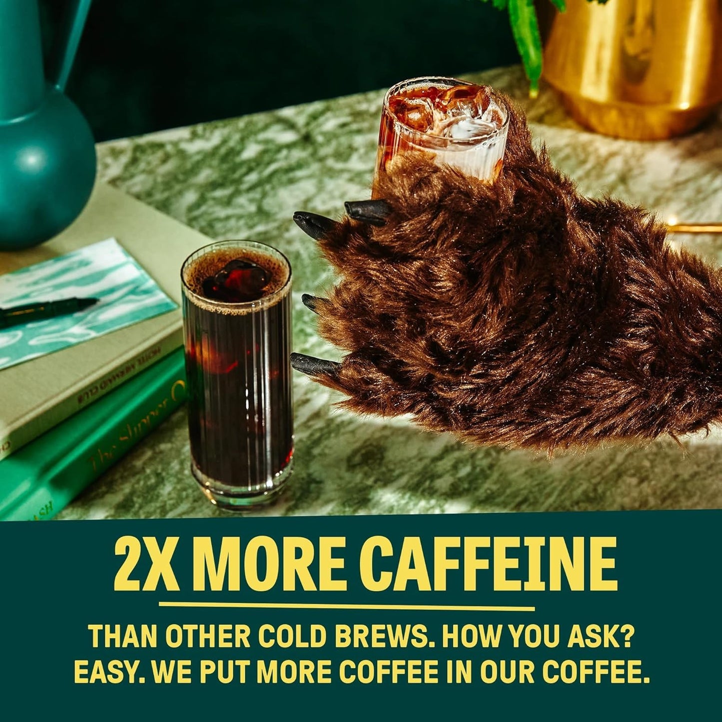 Wandering Bear Espresso Roast Organic Cold Brew Coffee, 32 fl oz, 6 pack - Extra Strong, Bold, Smooth, Unsweetened, Shelf-Stable, Ready to Drink, 100% Organic, Iced Cold Brewed Coffee Drinks