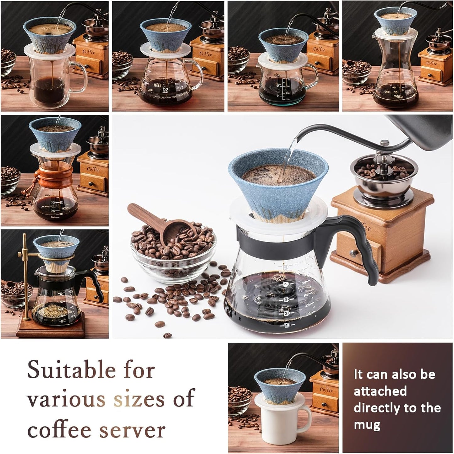 Ceramic Reusable Coffee Filter Dripper Paperless Sustinable Mt. Fuji Made in Japan (Red)