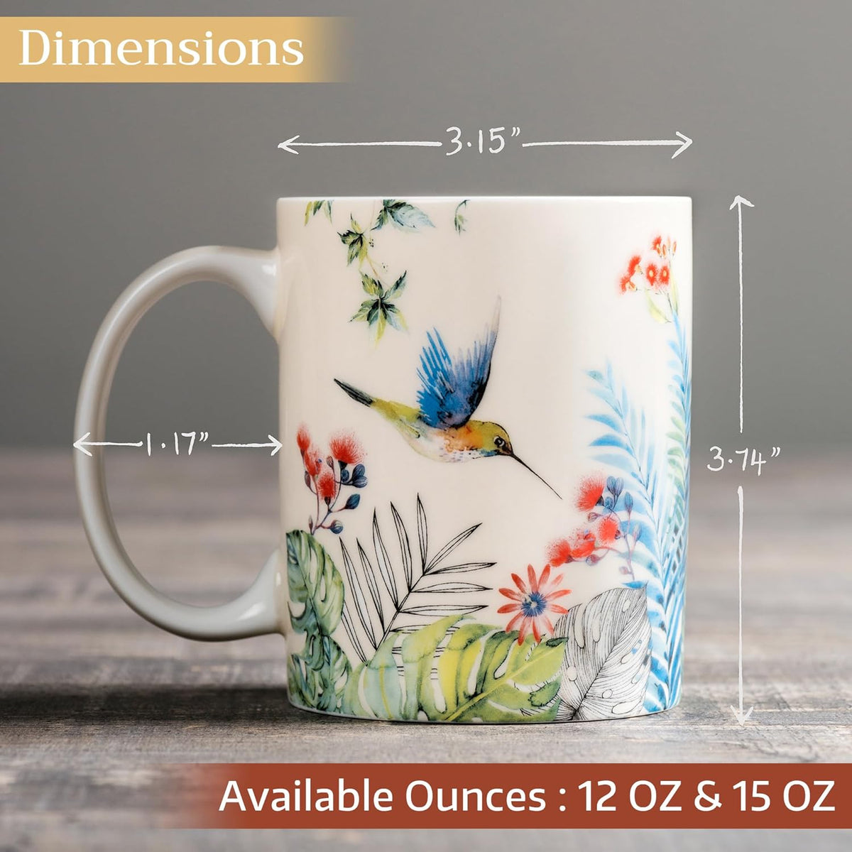Maison d' Hermine Coffee Mug with Handles Fine Bone China Mugs Pack of ...