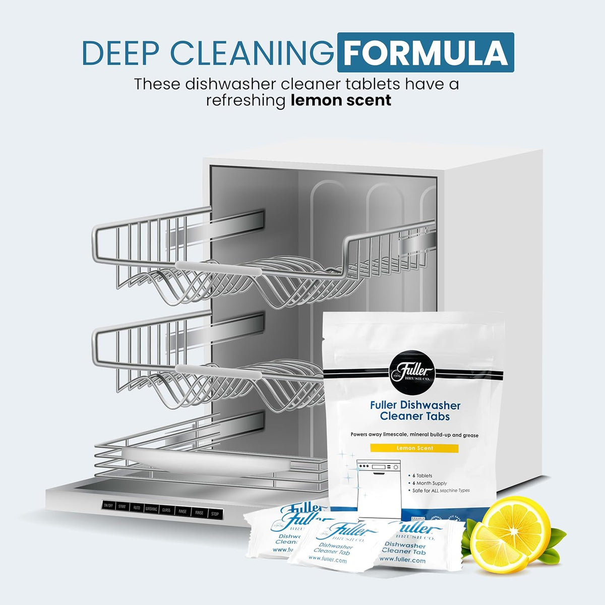 Fuller Dishwasher Cleaner Tabs - Lemon Scent (4)