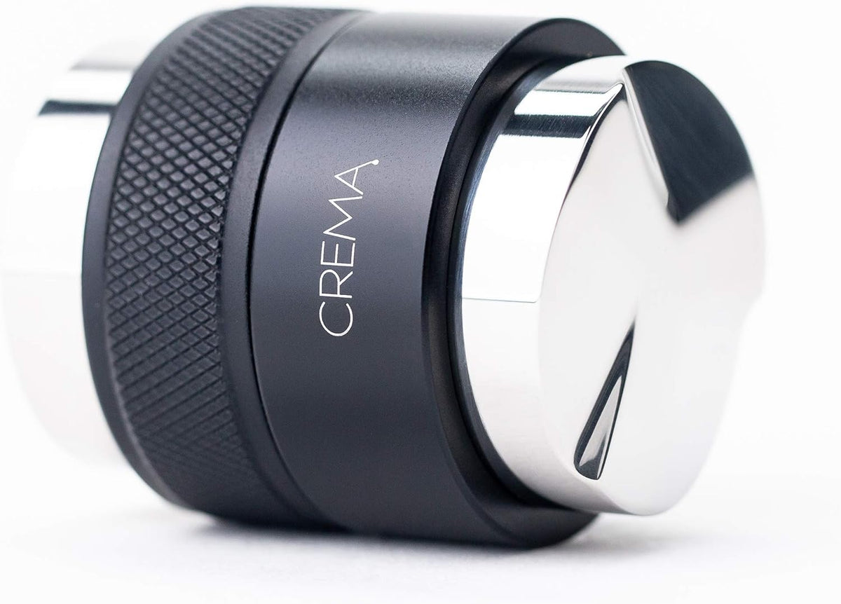 Crema Coffee Products 39.25mm Hand Tamper & Coffee Distributor V2 | Compatible with Breville Portafilters | Double-Sided, Adjustable Depth Tool | Made with Durable 304 Stainless Steel | Black