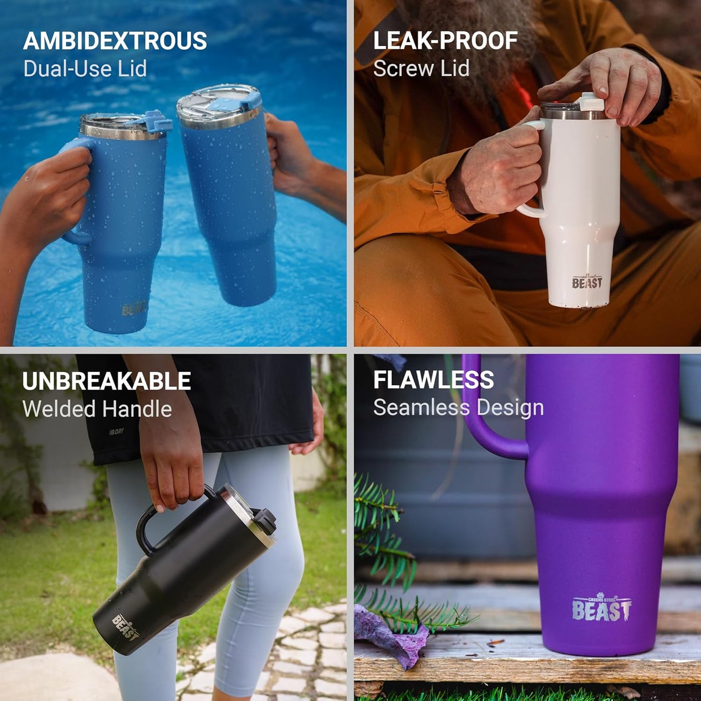 Beast 50 oz Tumbler Stainless Steel Vacuum Insulated Coffee Ice Cup Double Wall Travel Flask (Aqua Blue)