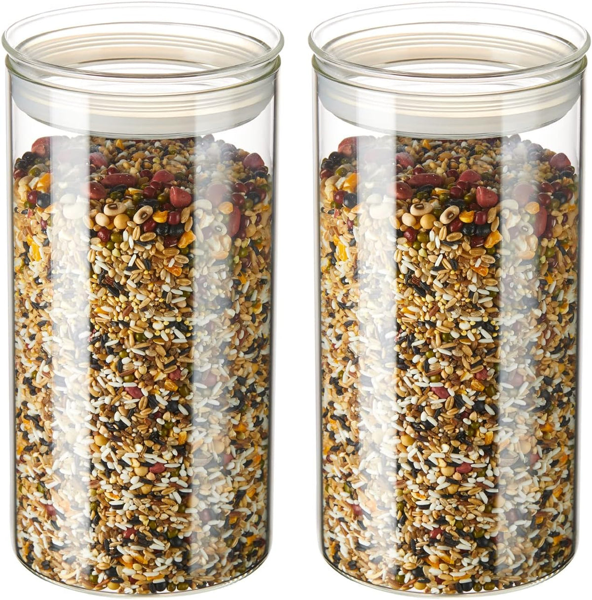 Kithen Storage Container ZENS 74 fl.oz Glass Storage Containers with Airtight Lids, 2 Set 4.7in ...