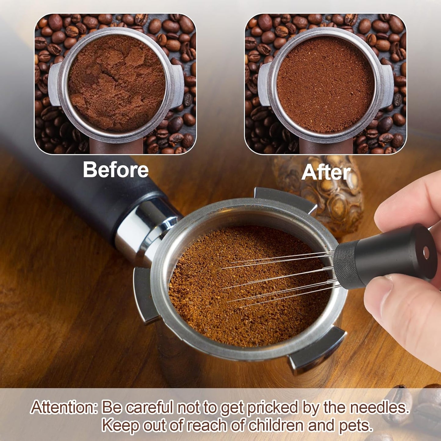 53mm Espresso Tamper Kit - Dual-Spring Calibrated Coffee Tamper, 8-Needle WDT Tool Espresso Distribution Tool, Magnetic Aluminum Dosing Funnel, Reusable Puck Screen, Fit for 53mm Portafilters