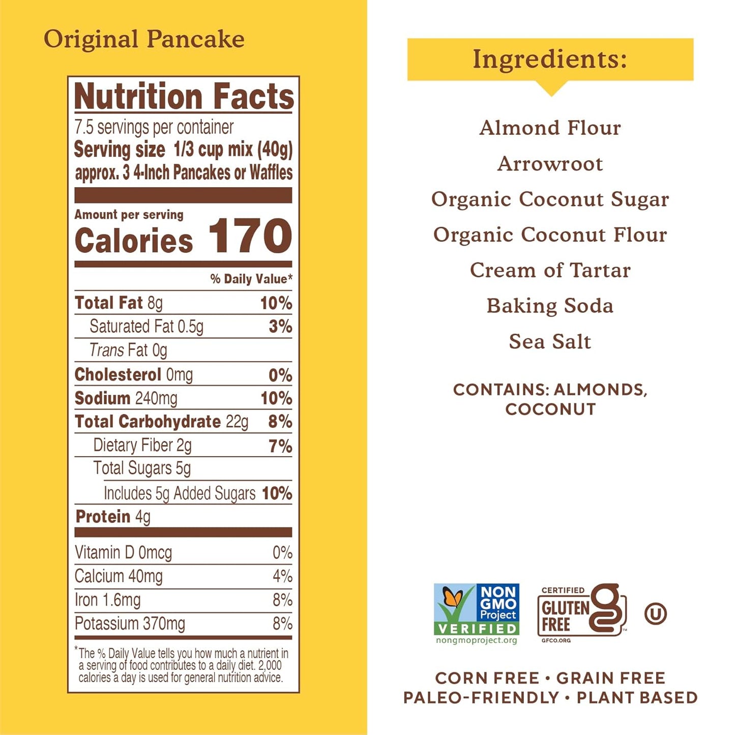 Simple Mills Almond Flour Pancake & Waffle Mix, Original - Gluten Free, Plant Based, Paleo Friendly, Breakfast 10.7 Ounce (Pack of 3)