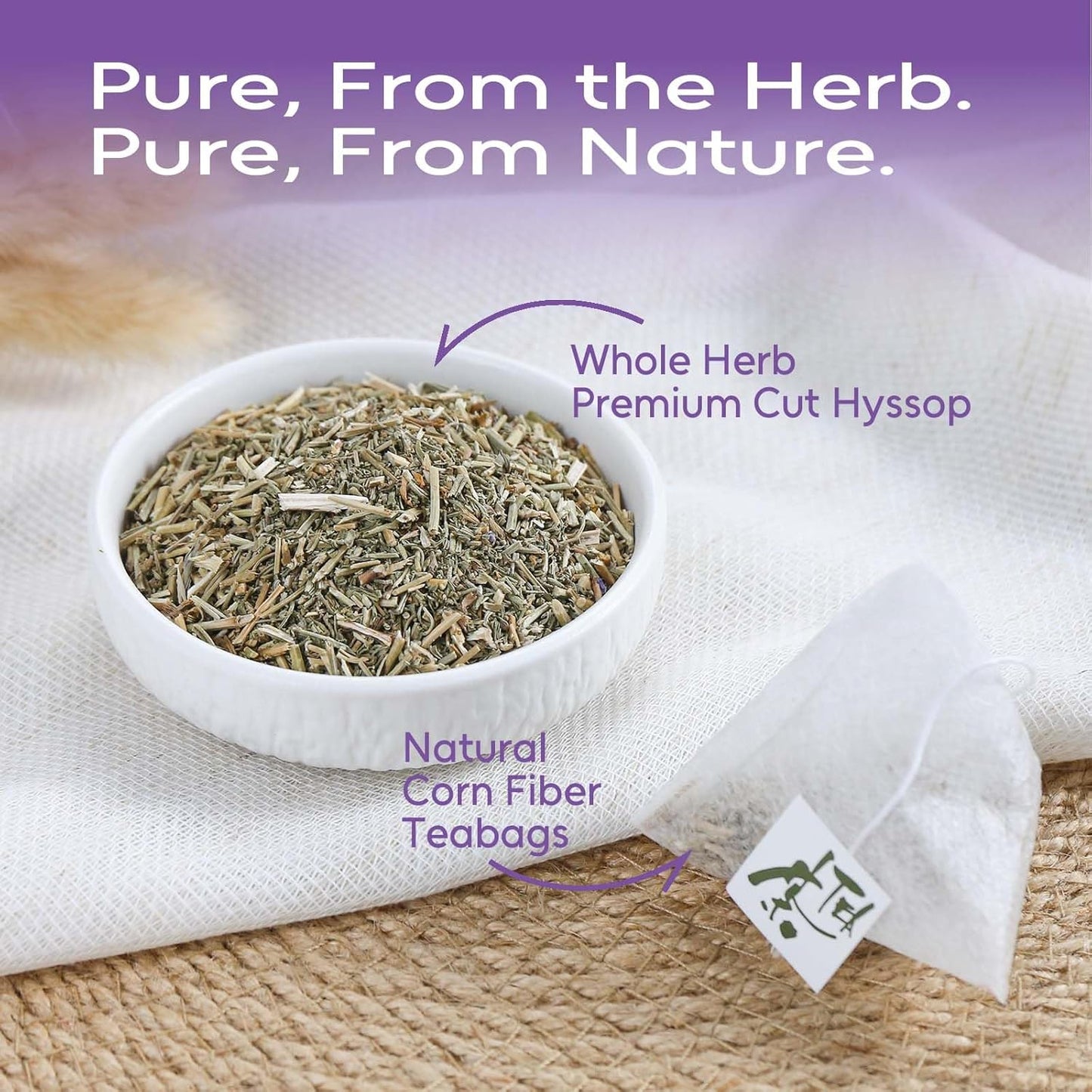 Hyssop Tea Bags (50 Count) | Caffeine-Free Herbal Tea for Relaxation