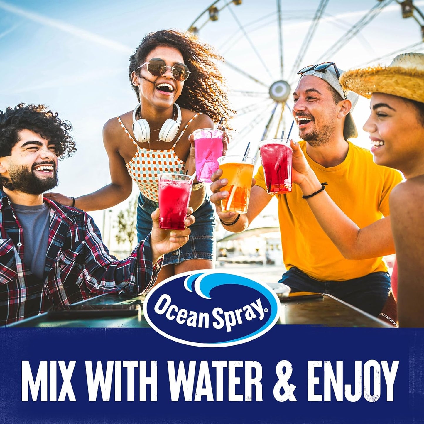Ocean Spray® White Cran-Strawberry™ Zero Sugar Powder Drink Mix Packets with Real Cranberry Juice Powder, 100% Vitamin C, No Synthetic Dyes, Juicy Mixes (40ct)
