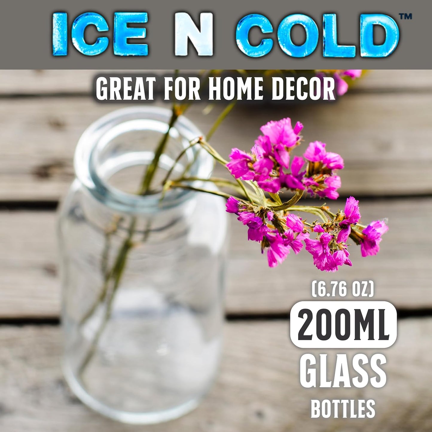 6.76 oz / 200ml Vintage Glass Bottle with Leakproof Clear Lid, Reusable & Eco-Friendly – Ideal for Milk, Juices, Smoothies, Infused Water, BPA-Free Glass Bottle (72-Pack)