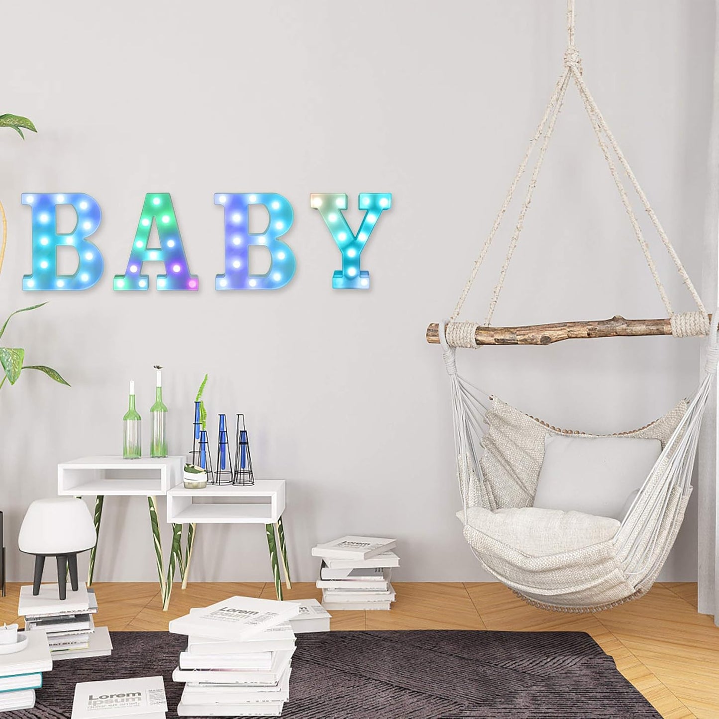 Foaky Colorful LED Letter Lights with Remote,Marquee Light Up Letters Sign for Night Light Wedding/Birthday Party Battery Powered Christmas Lamp Home Bar Decoration(Z)