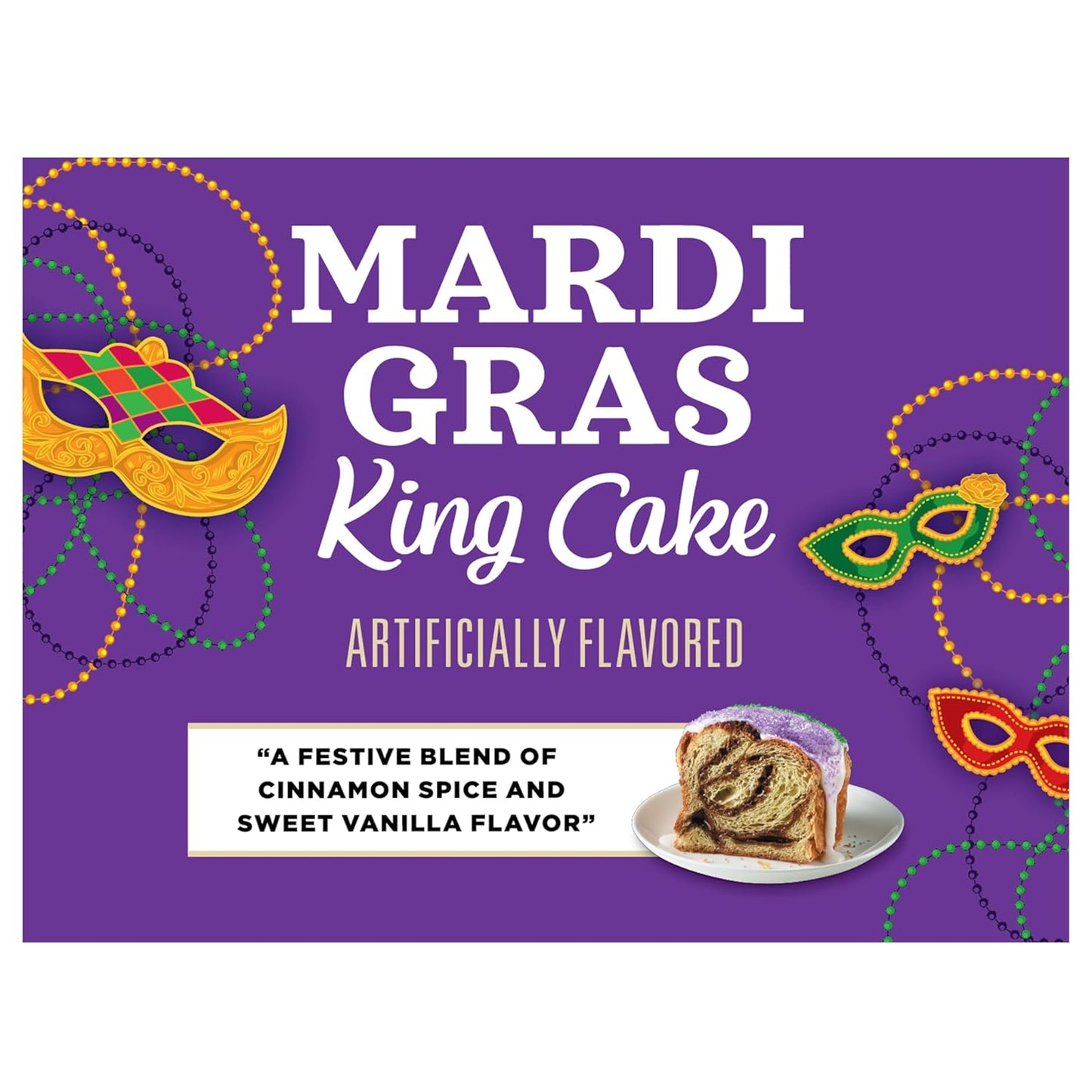 Community Coffee Mardi Gras King Cake Flavored 24 Count Coffee Pods, Medium Roast, Compatible with Keurig 2.0 K-Cup Brewers, 24 Count (Pack of 1)