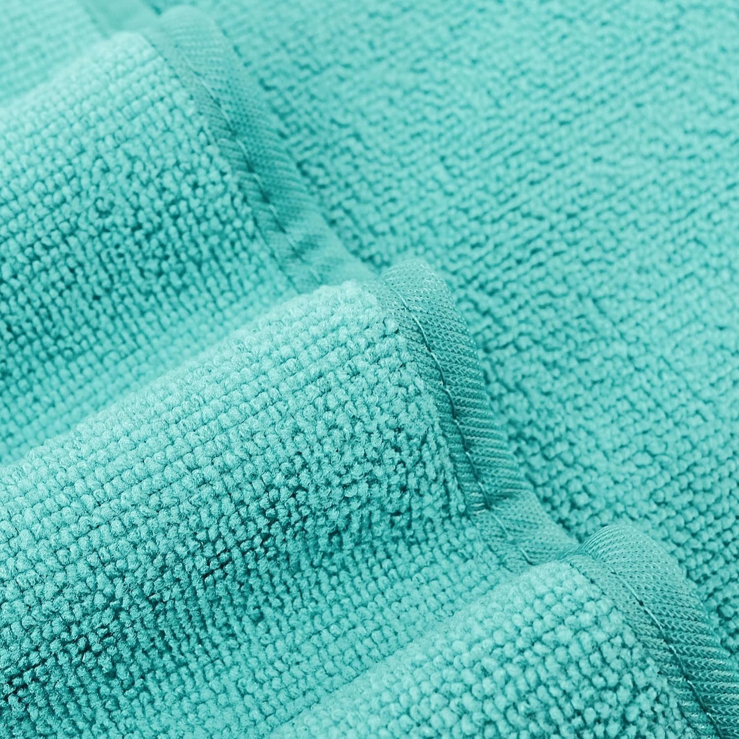 POLYTE Premium Lint Free Microfiber Washcloth Face Towel, 13 x 13 in, Set of 6 (Aqua)