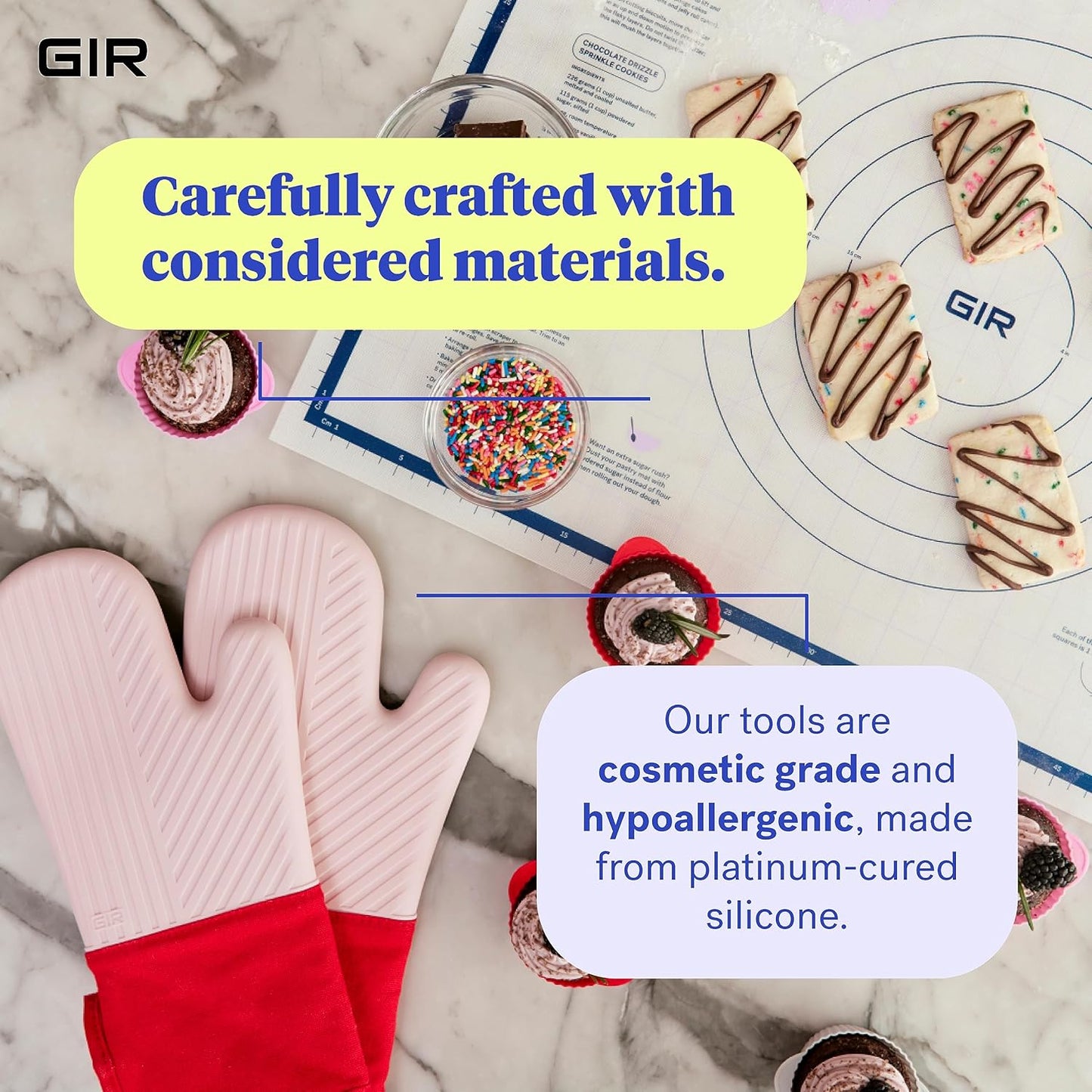 GIR: Get It Right 3-Piece Cooking Utensils & Spatula Set - Studio White, 11 In - Heat Resistant to 425°F - Nonstick-Friendly Tools - Dishwasher-Friendly - Food-Grade Silicone Spatulas