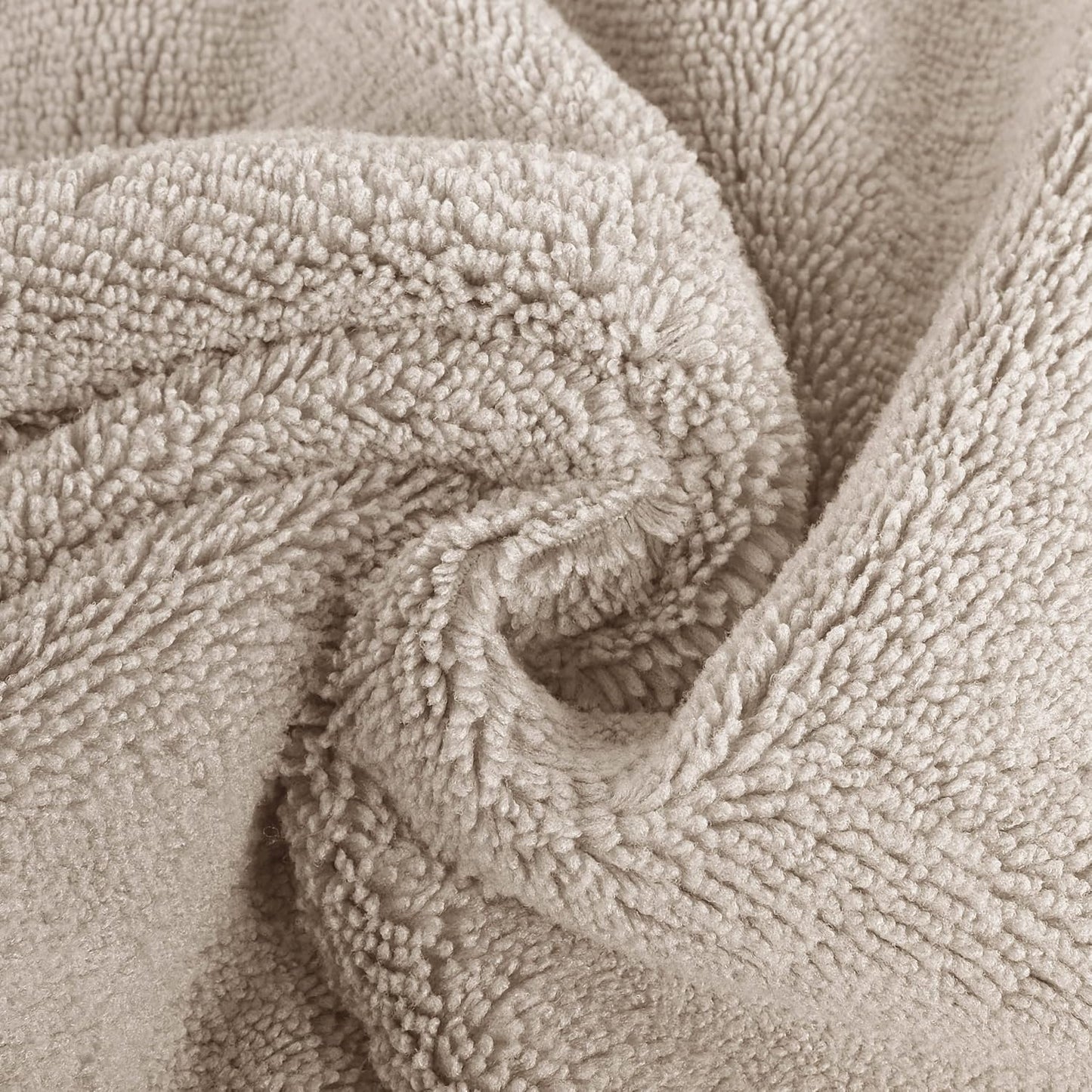 POLYTE Premium Lint Free Microfiber Washcloth Face Towel, 13 x 13 in, Set of 6 (Beige)