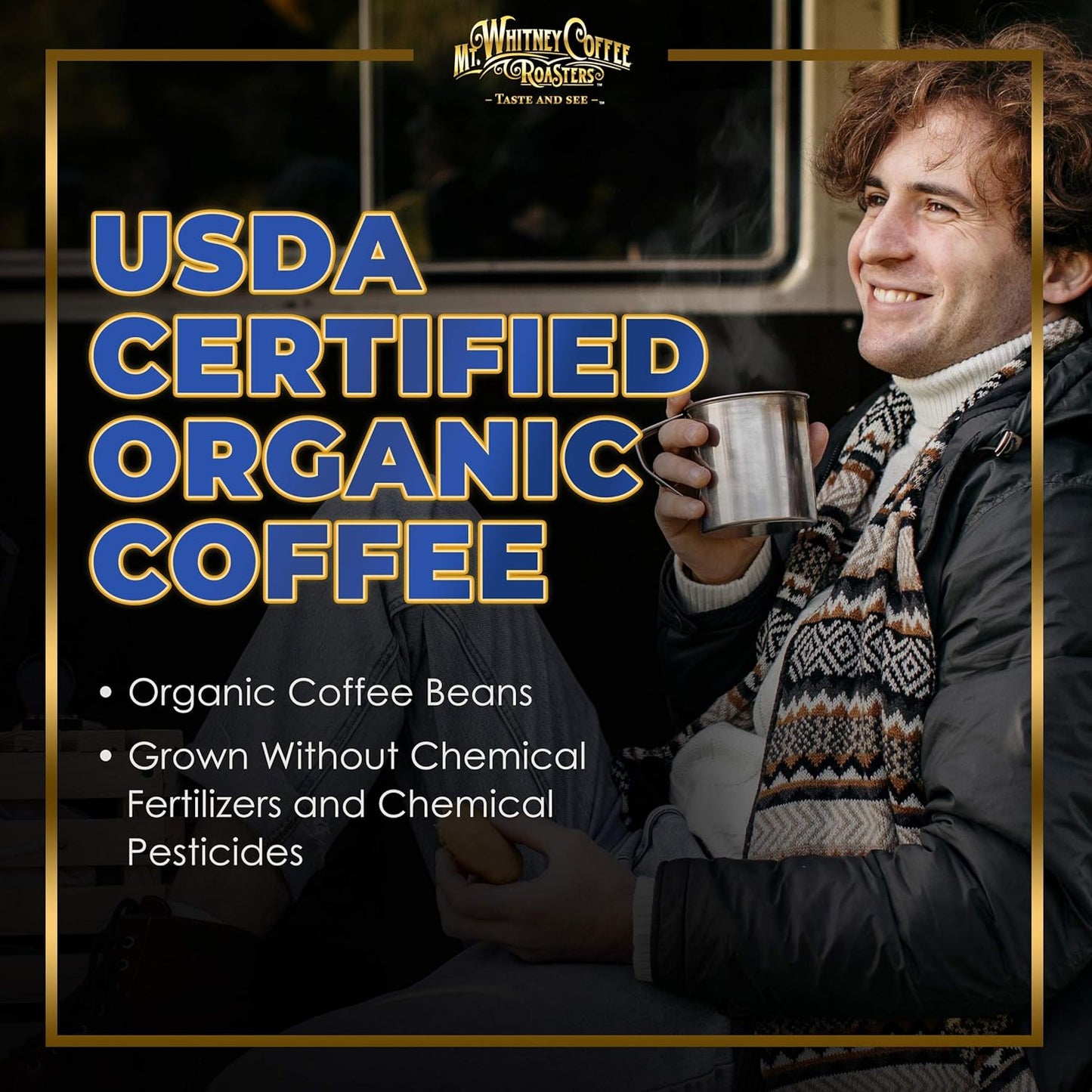 Mt. Whitney Colombia Monte Sierra Organic, Single Origin, Medium Dark Roast, Smooth Full Flavored, Low Acid Coffee (Ground, 2 Lb)